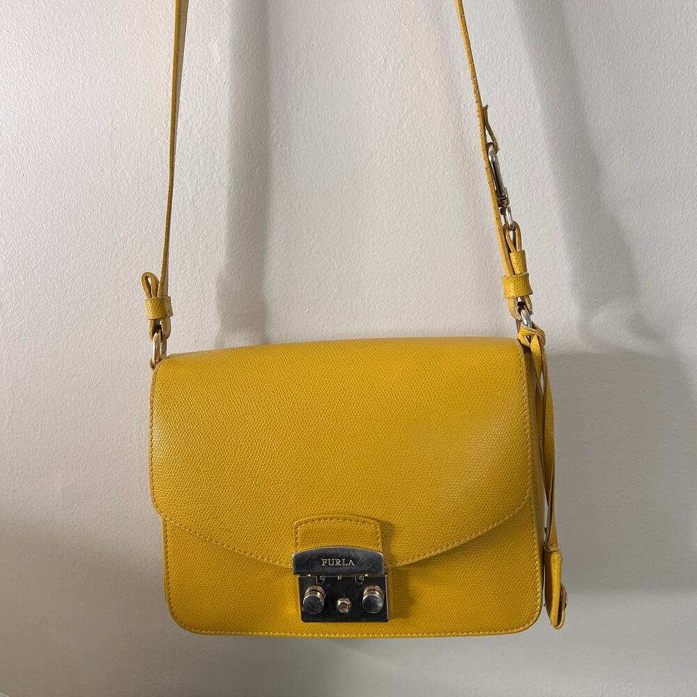 Furla Metropolis Yellow crossbody Bag Leather - Picture 2 of 16